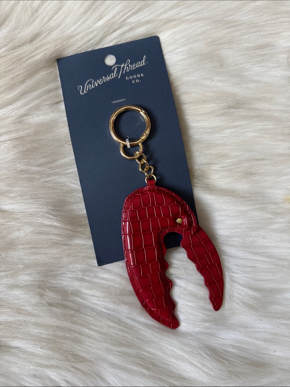 UNIVERSAL THREAD Red Lobster Claw Bag Charm Keychain NEW NWT